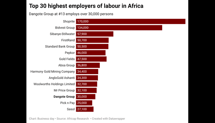 Africa’s top 30 employers of labour by head count (1)