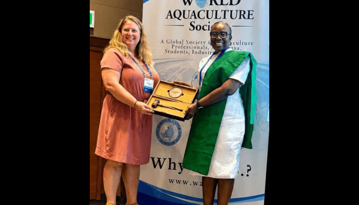 Foluke Areola becomes the first African president of the World Aquaculture Society in Nigeria