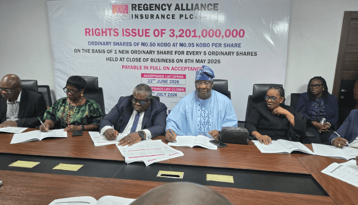 Regency Alliance Insurance plans to secure N3.04 billion via rights issue