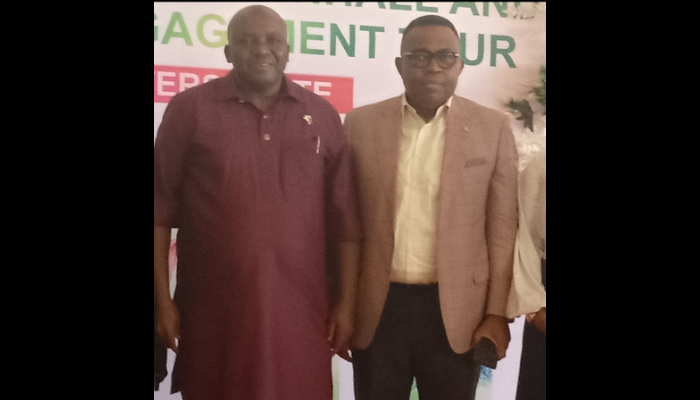 Secretary to the Rivers State government, representing Gov Sim Fubara; with Chamberlain Peterside, Director-General of the Rivers State Investment Promotion Agency, after the opening ceremony