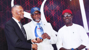 L-R: Frank Aigbogun, publisher/CEO, BusinessDay Media Limited; Benjamin Osita Okoh, commissioner for Works and Infrastructure, and Emmanuel Ekene Nnamani, executive chairman, Enugu State Internal Revenue Service (ESIRS), at the event.