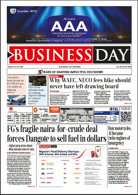 BusinessDay reports on developments dated July 14, 2026