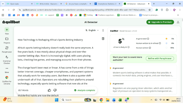 How Technology Is Reshaping Africa’s Sports Betting Industry
