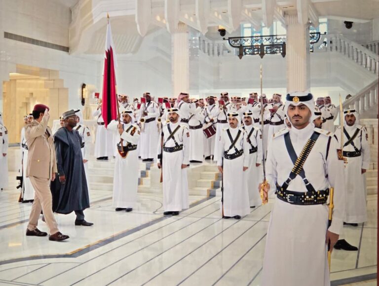 Photos: Former INEC boss, Mahmood Yakubu present letter of credence to the Amir of Qatar as Nigeria Ambassador 