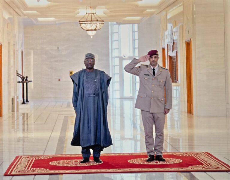 Photos: Former INEC boss, Mahmood Yakubu present letter of credence to the Amir of Qatar as Nigeria Ambassador 