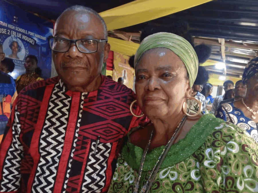 Anthony and Ekama Akpan, chairman and managing director (respectively) of Showers International High School, PH, at the graduation ceremony.
